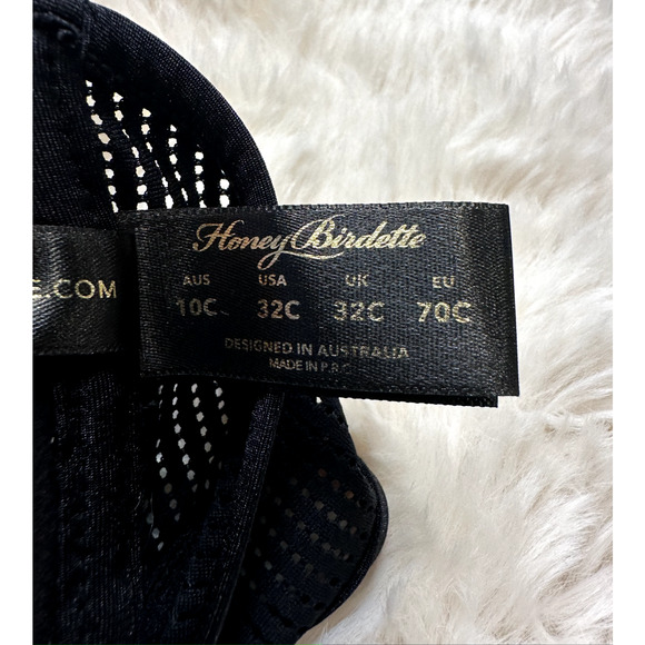 Honey Birdette MAIA💧🖤 Black Mesh Swim Top 32C - Picture 4 of 4